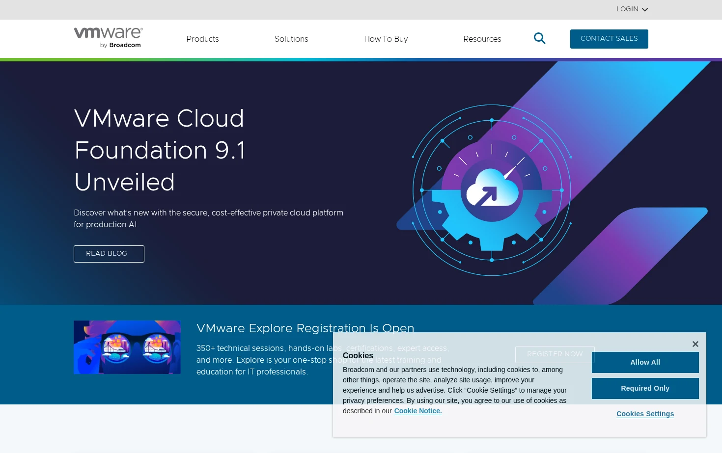VMware by Broadcom 页面快照